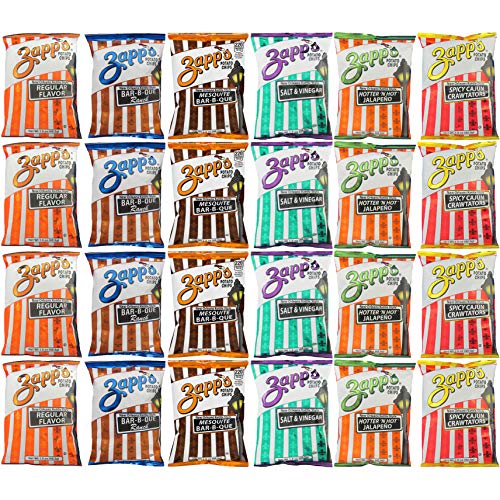 Zapp's Potato Chips, New Orleans Kettle Style, Ultimate Variety Pack, 1.5oz Bag (Pack of 24, Total of 36 Oz)